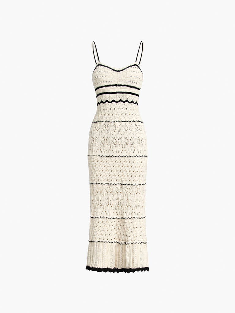 Paros Crochet Eyelet See Through Midi Dress – COMMENSE