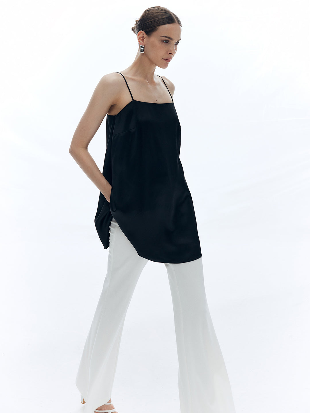 Haut court sans couture pour femmes,Sexy,dos nu,col en v,Camisole avec
