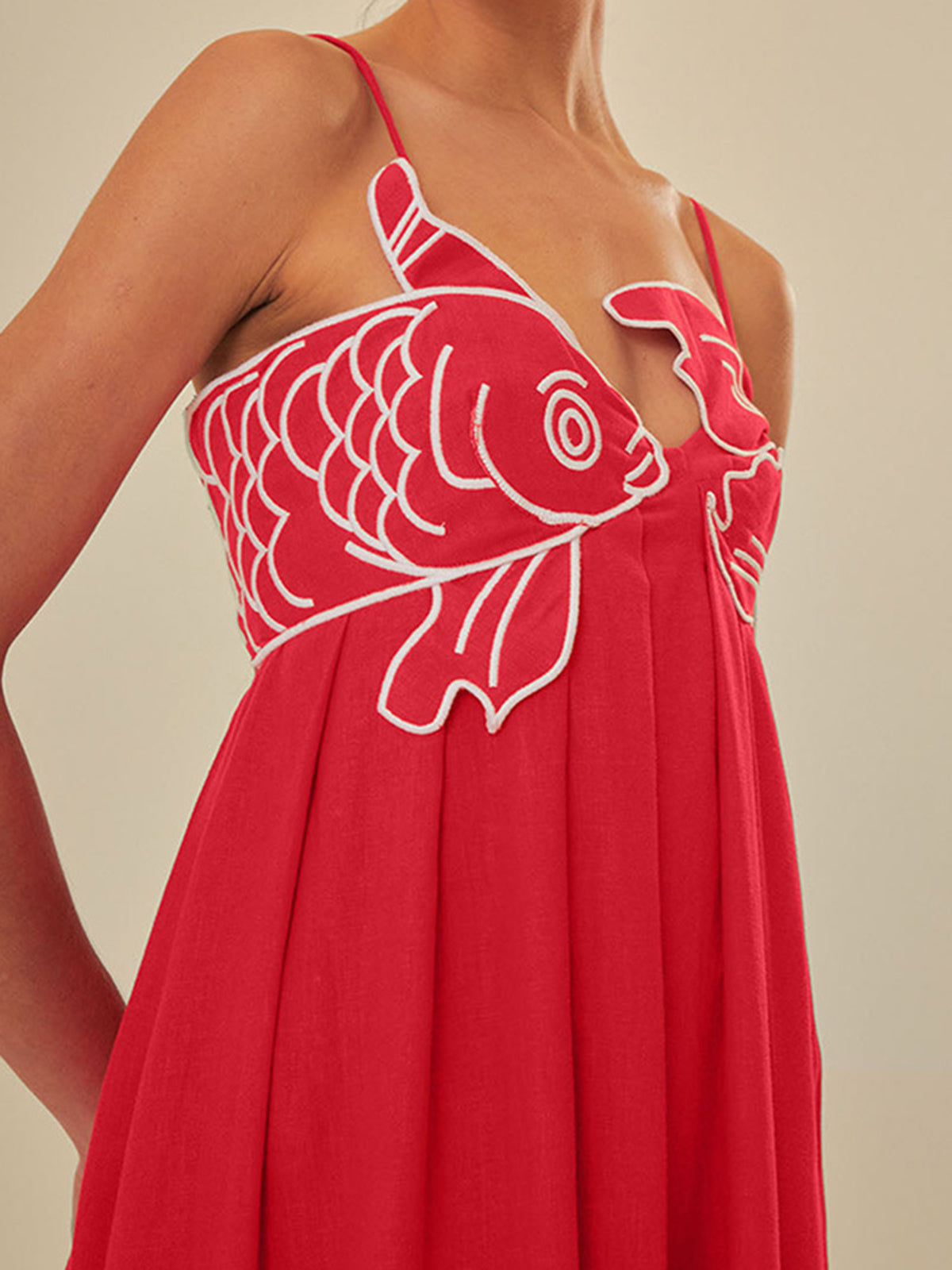 Embroidered Fish Semi-Sheer Cami Dress | COMMENSE Embroidered Fish Semi-Sheer Cami Dress | COMMENSE
