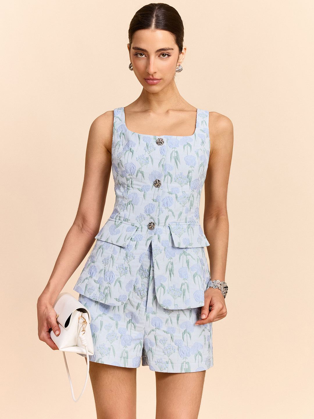Floral Jacquard Vest | COMMENSE